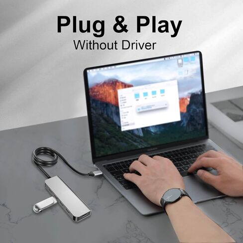 VCOM 10Gbps USB C Hub，5 Ports USB C Splitter with 100W Power Delivery，Portable USB C Multiport Adapter Compatible with MacBook Pro/Air, Surface Pro, Dell, HP, Microsoft, Not Support Monitor (Blue) in Saudi Arabia