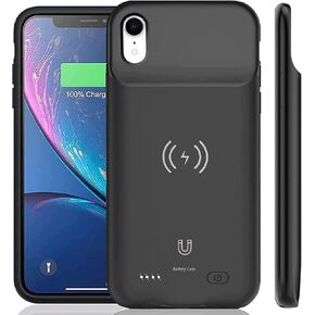 Battery Case for iPhone XR(6.1 Inches) 7000mAh，Qi Wireless Charging Compatible,Slim Extended Rechargeable External Black Pro, XDL-200W