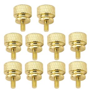 10-pcs Anodized Aluminum Computer Case Thumbscrews (6-32 Thread) for Computer Cover/Power Supply/PCI Slots/Hard Drives DIY Personality Modification & beautification (Gold)