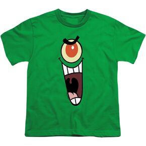 Popfunk Classic Spongebob Plankton Sinister Face Unisex Youth Juvenile T-Shirt