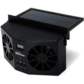Solar Powered Car Exhaust Fan, Car Radiator Fan, Energy Saving Vent Radiator, 2W ABS Air Purifiers, Summer Radiator Cooling Tool - Black in Kuwait