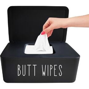 Butt Wipes Dispenser 7.28" L * 4.80" W * 2.75" H,Flushable Wipes Dispenser for Bathroom Baby Wipes Container Diaper Wipe Holder