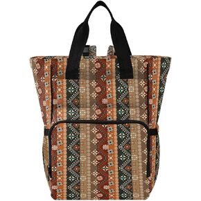 linqin Diaper Bag Backpack, Boho Bohemian Multifunctional Travel Backpack Maternity Changing Bags, Large Unisex Baby Bag Tote