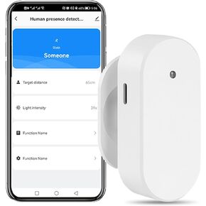 Smart Human Presence Motion Sensor: WiFi Millimeter Wave Radar Detector with Light Sensor, High Sensing Human Body Exists Sensor for Home Automation, Compatible with Alexa/Smart Life/Tuya Smart