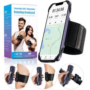 Cikyner Running Armband, Upgraded 3 in 1 Running Phone Holder Sports Armband Bicycle Phone Holder 360° Rotatable & Detachable Running Phone Armband for 4.5-7'' iPhone for Gym Running Hiking