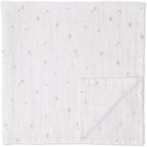 MORI Baby Boys and Girls Pre Washed Muslin Burp Cloth 75 x 75 cm in Blue - 100% Cotton Breathable Unisex Infant Receiving Blanket - Regular