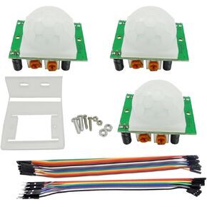 3PCS HC-SR501 Infrared PIR Motion Sensor Human Body Sensor Module+ 3PCS Exclusive housing + Screwdriver + 20P Cable (10 x Female + 10 Male)