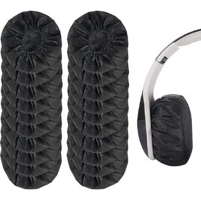250 Pieces Disposable Headphone Covers Ear Earpads Sanitary Non-Woven Headset Cover Sweatproof Stretch Earphone Earcup Protector (Black 11cm)