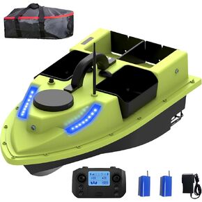 RC Bait Boat with GPS Positioning, 500m/546 Yards Remote Control, 4.4LBS Loading Capacity, Dual 5200mAh Batteries, Fishing Boat with LED Night Light