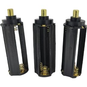 3 قطع حامل بطارية أسطواني حقيبة تخزين محول 3 × AAA 1.5 فولت بطاريات محول أنبوب لشعلة مصباح يدوي محمول، أسود-3 قطع in Kuwait