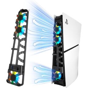 PS5 Cooling Fan, Horizontal PS5 Cooler Fan with LED Light, Comaptible with PS5 Digital Edition or Discs Edition (NOT for PS5 Slim)
