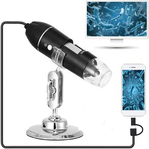 50X-1600X USB Digital Microscope,XFF 2 in 1 8 LED Handheld Magnification Endoscope Camera with Carrying Case & Metal Stand, Compatible for Android Windows 7/8/10 Linux Mac in Saudi Arabia