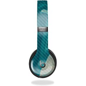 Carbon Fiber Skin Compatible with Beats Solo 4 - Aqua Swirl - Premium 3M Vinyl Protective Wrap Decal Cover - Easy to Apply | Crafted in The USA by MightySkins