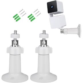 2 Pack Wall Mount for Wyze Cam Pan V3 & Wyze Cam V4/V3 & Wyze Cam Outdoor/Indoor,360 Degree Swivel Adjustable for Wyze Outdoor Indoor Camera System (White)