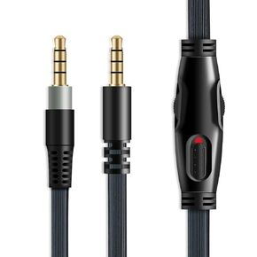 Replacement 2 Meters Audio Aux Cable for HyperX Cloud Alpha and Cloud Mix headsets with Inline Mute & Volume Control(TPE Brushed)