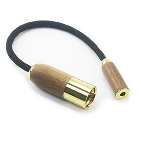 NewFantasia 4-pin XLR Balanced Male to 4.4mm Balanced Female Headphone Audio Adapter Cable 6N OCC Copper Single Crystal Silver Plated Wire Walnut Wood Shell 4-pin XLR male to 4.4mm Female 15cm