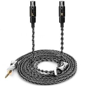 FAAEAL Audio Cable,(Fezzlo)-8N Single Crystal Silver-Plated Mixed Cord Compatible with Audeze LCD-3 LCD-4 LCD-X LCD-XC MEZE Empyrean Elite Kennerton Thror Vali Headphone (4.4mm Plug)