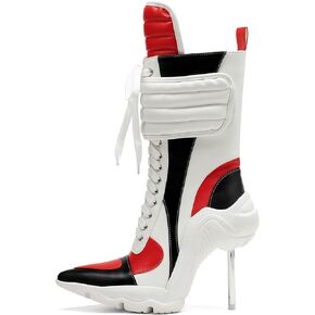 Women's Ankle Boots High Heel Boots for Women Stiletto Heel Boots Fashion Pointed Toe Ankle Booties for Women Womens Elastic Fabric Heel Pull-On High Heel comfort Booties