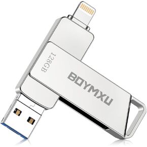 128GB Photo Stick for Phone Photo Stick, USB 3.0 Phone Flash Drive Memory Stick External Storage for iPhone/iPad/Android/PC-Sliver