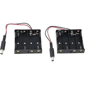 Corpco 4 AA Battery Holder with 5.5x2.1mm Connector 6V Output 2 Pack