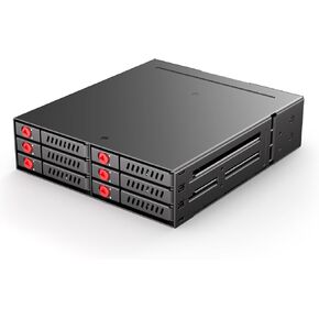 Sata HDD & SSD Hot Swap Cage, 6 Bay Hard Drive Dock for 5.25" Enclosure, 6 Bay Hard Drive Station with Colling Fans in Kuwait