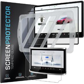 Inskin Screen Protector for Tesla Model X (2021-2024) and Model S (2021-2024) - Tempered Glass Set for Dashboard (17 inch) & Rear Screen, UHD Clear, Auto-Align Installation, Anti-Fingerprint Plasma Coating