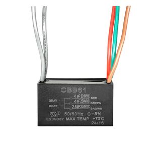 YukiHalu Ceiling Fan Capacitor CBB61 4uF + 4uF + 2.5uF 5 Wire 250V Compatible with New Harbor Breeze Hunter and Others