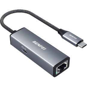 BENFEI USB-C to Ethernet Gigabit Adapter with 100W Power Delivery, Thunderbolt 3/4 to RJ45 Ethernet LAN Network Adapter Compatible with iPhone 15 Pro/Max, MacBook Pro/Air 2023, iMac