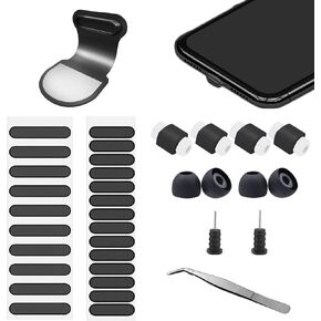 Anti Dust Plug Kit Compatible with iPhone 11/12/13/X/Xs Max/XR and More, Dustproof Maintenance Kit for iPhone, Come with Phone Port Cover Cap Phone Speaker Anti-Dust Mesh Sticker and Other in Kuwait