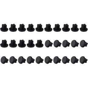 30PCS Rubber Cell Phone Anti Dust 3.5mm Earphone Jack Plug Ear Cover Universal Silicone Headphone Port Stopper Cap Compatible with HTC - Black