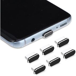 6 Pack Type C Dust Plug Type C Anti Dust Plug Cover Charging Port Caps Phone Charms Dirt Protector Compatible with Series Samsung Galaxy S22/S21/S20 Note 20/10 All USB C Devices