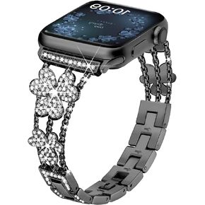 Metal Band Compatible with Bands for Women Ultra iWatch Series 9 8 7 6 5 4 3 2 1 Se｜44mm 40mm 45mm 41mm 49mm 42mm 38mm Strap Bling Men in color Silver