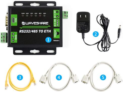 Waveshare Industrial RS232/RS485 to Ethernet Converter with Dual Serial Ports High-Speed Low-Power High-Stability Upgradable Easy to Communicate Between RS485 and RJ45 Port Ethernet in Saudi Arabia