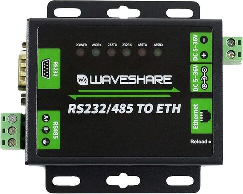 Waveshare Industrial RS232/RS485 to Ethernet Converter with Dual Serial Ports High-Speed Low-Power High-Stability Upgradable Easy to Communicate Between RS485 and RJ45 Port Ethernet in Saudi Arabia
