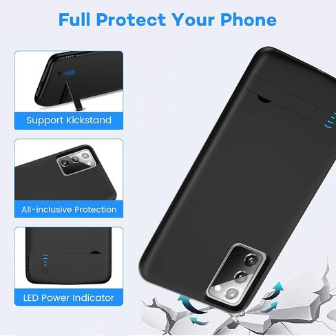 Galaxy S20 Plus Battery Case, 6000mAh Rechargeable Battery Charging Case for Samsung Galaxy S20+ Plus 5G External Backup Battery Power Bank Charger Case Support Kickstand,Extended Your Battery Life in Kuwait