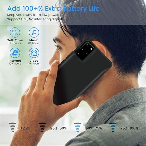 Galaxy S20 Plus Battery Case, 6000mAh Rechargeable Battery Charging Case for Samsung Galaxy S20+ Plus 5G External Backup Battery Power Bank Charger Case Support Kickstand,Extended Your Battery Life in Kuwait