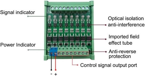 DONGKER 8-Channel PLC Amplifier Circuit Board,DC 3.3V/DC 5V Optocoupler Isolated Module PLC NPN Signal Converter in Saudi Arabia