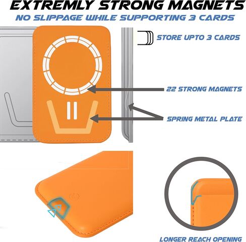 MagSafe Wallet [ Strong Magnets ] [ Animation/Haptics on Connect ] Compatible with iPhone 15 14 13 12 Leather Magnetic Card Holder RFID Blocking Supports 1 to 3 Cards (Black) in Saudi Arabia