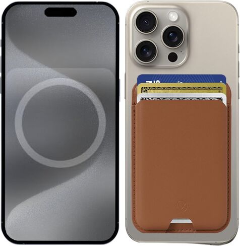 MagSafe Wallet [ Strong Magnets ] [ Animation/Haptics on Connect ] Compatible with iPhone 15 14 13 12 Leather Magnetic Card Holder RFID Blocking Supports 1 to 3 Cards (Black) in Saudi Arabia