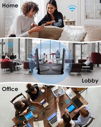 AX3000 WiFi Router, WAVLINK Dual Band Internet Router, Support Mesh, Parental Control, MU-MIMO, WPA3, IPV6, Wireless Routers Speed (Up to 5.4 Gbps) | 1500 sq. ft. Coverage in Saudi Arabia