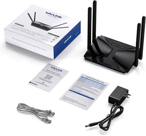 AX3000 WiFi Router, WAVLINK Dual Band Internet Router, Support Mesh, Parental Control, MU-MIMO, WPA3, IPV6, Wireless Routers Speed (Up to 5.4 Gbps) | 1500 sq. ft. Coverage in Saudi Arabia