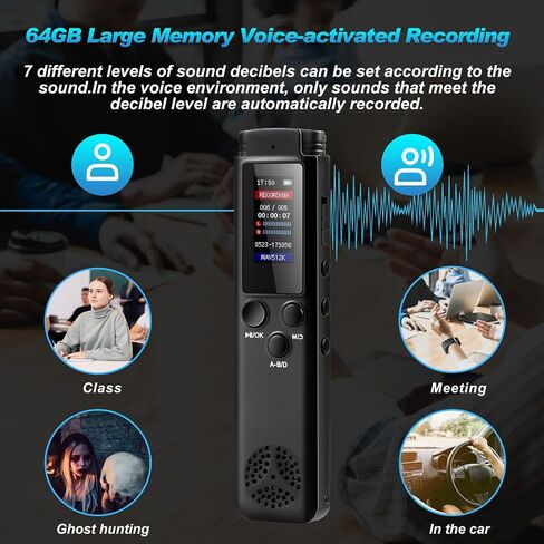 Dunzy 5 Pcs Ghost Hunting Kit includes 64 GB Digital Voice Recorders with 4 LED Cat Balls Motion Activated Cat Ball Toy Voice Activated Recorder with Playback for Pet Cat Dog Animals in Saudi Arabia