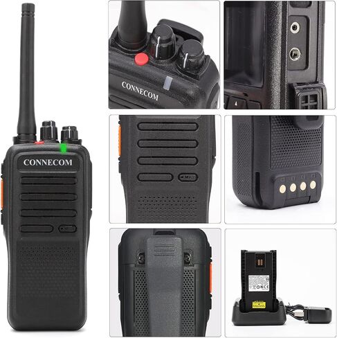 Long Range Digital & Analog Two Way Radios - CONNECOM Business Rechargeable 4W High Power Walkie Talkies Suitable for Commercial, Construction, Warehouse Worker, Industrial Factory GD100 2 Pack in Saudi Arabia
