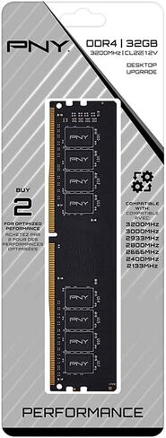 ذاكرة الوصول العشوائي PNY Performance 8 جيجابايت DDR4 DRAM 3200 ميجا هرتز (PC4-25600) CL22 (متوافقة مع 2666 ميجا هرتز أو 2400 ميجا هرتز أو 2133 ميجا هرتز) ذاكرة الكمبيوتر المكتبية 1.2 فولت (DIMM) - MD8GSD43200-TB in Kuwait