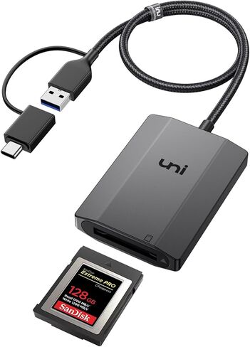 قارئ بطاقات uni 10 جيجابت في الثانية CFexpress من النوع B مع USB 3.2 Gen2، ومحول بطاقة USB A/USB C نوع B CF Express، وقارئ بطاقات CFexpress من الألومنيوم من النوع B متوافق مع MacBook وChromebook وAndroid Galaxy وDell in Kuwait