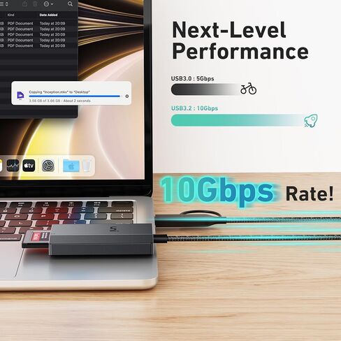 قارئ بطاقات uni 10 جيجابت في الثانية CFexpress من النوع B مع USB 3.2 Gen2، ومحول بطاقة USB A/USB C نوع B CF Express، وقارئ بطاقات CFexpress من الألومنيوم من النوع B متوافق مع MacBook وChromebook وAndroid Galaxy وDell in Kuwait