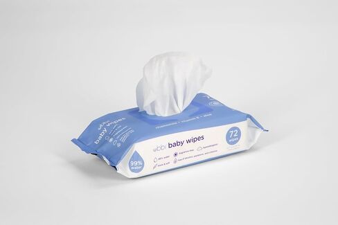 Ubbi Fragrance-Free Baby Wipes, 99% Water Based, Plant Based Wipes, Hypoallergenic for Sensitive Skin with Chamomile, Vitamin E & Aloe, EWG Verified, 1 Pack (72 Wipes Total) in Saudi Arabia