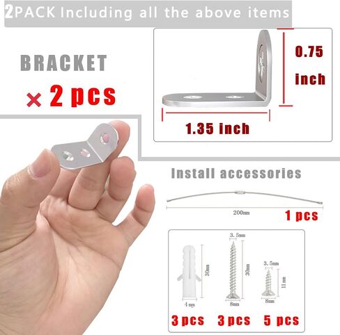 Furniture Anchors for Baby Proofing,Used for Wall Anchors for Furniture,Anti Tip Furniture Anchors Secure 600 lbs Bookcase Dresser to Wall,Durable and Safe Child Baby Proofing Kit (2 PACK) in Saudi Arabia