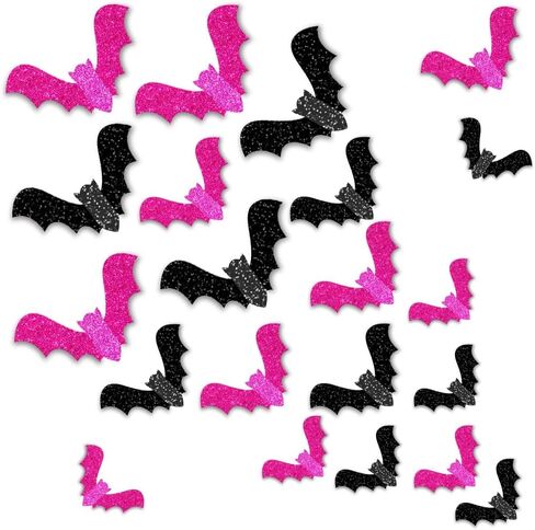 18pcs Halloween Bats Wall Decor,3 Size 3D Glitter Halloween Bats Stickers for Halloween Party Indoor Home Kitchen Bedroom Bathroom Decorations in Saudi Arabia