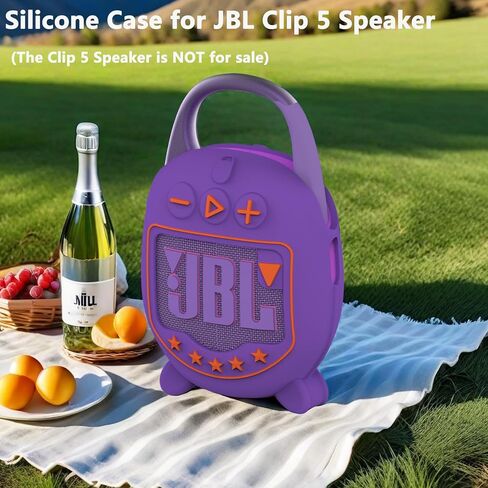 حافظة غطاء من السيليكون لمكبر صوت بلوتوث JBL Clip 5 Ultra Portable، ملحقات جلدية واقية لسماعات JBL Clip 5 Pro Sound Bluetooth Stand (جراب فقط) (أسود) in Kuwait